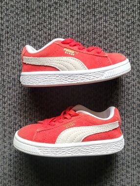 PUMA Kids Size Toddler 6C Red Suede Classic Easy on Sneakers